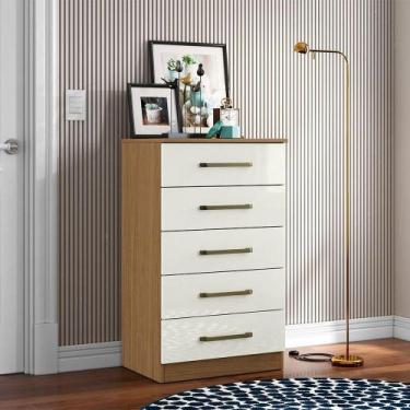 Imagem de Cômoda Para Quarto Com 5 Gavetas 61cm Ingrid A09 - D'rossi Cor Atacama