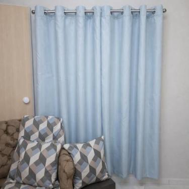 Imagem de CORTINA TAFETA BEMBER COM BLACKOUT PVC 2,30m X 2,00m COR:AZUL - DIAS D