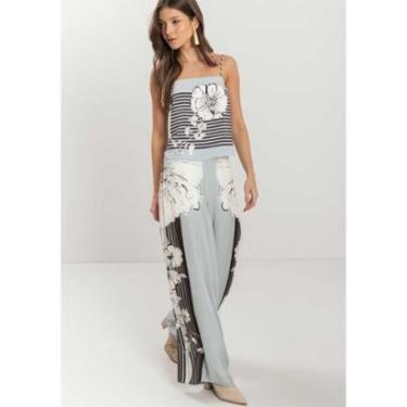Imagem de Calça Pantalona Estampada Com Cintura Alta E Zíper-Feminino