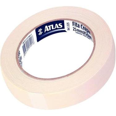 Imagem de Fita Crepe Branca 24mm x 50m Ideal para Pintura e Proteção Atlas