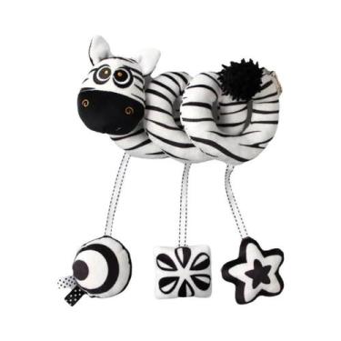 Imagem de Brinquedo De Pelúcia Espiral Para Bebê, Preto E Branco, Para Pendurar 