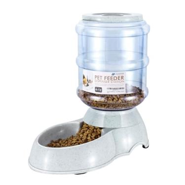 Imagem de Flexzion Automatic Pet Food Feeder & Waterer Dispenser Set, Auto Gravity Refil de Água Comer Tigela Armazenamento Contêiner Fountain, Estação de Alimentação Própria Cachorro Animais com Pés de Borracha de Jarro de PlásticoFlexzion 6-12 LB Pound PT_FEED_3GAL