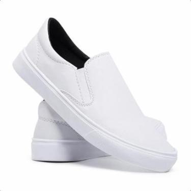 Imagem de Tênis Slip On Casual Iate Sapatênis Sem Cadarço Calce Fácil Elástico Leve Macio Confort...