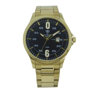 Imagem de Relógio Masculino de Aço Tuguir Analógico Infinity TGI37214 Dourado e 
