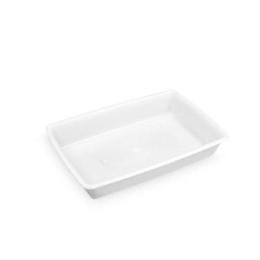 Imagem de Bandeja De Plastico Retangular Branca 7l Plasvale - 45x30x8cm (cxlxa) 