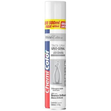 Imagem de Tinta Spray 500ml Uso Geral Branco Brilhante 0680638 Chemicolor Tinta 