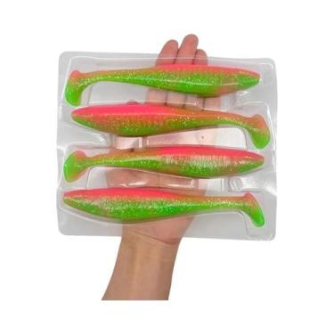 Imagem de Conjunto De Iscas Macias Grandes 6 Peças 14cm Com 2 Anzóis Crank Para 