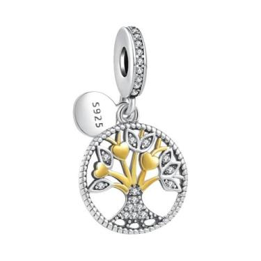 Imagem de Pingente Árvore Genealógica Prata 925 Charm Mãe Pai Amor Eterno Para P