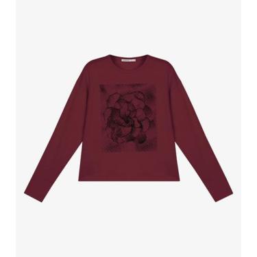 Imagem de Blusa Feminina Manga longa Com Estampa Endless Vermelho, GG, Vermelho