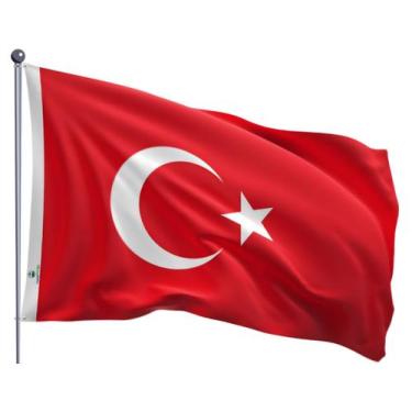 Imagem de Bandeira da Turquia Uma Face Estampada Tamanho 90x128cm - Ptria Bordad