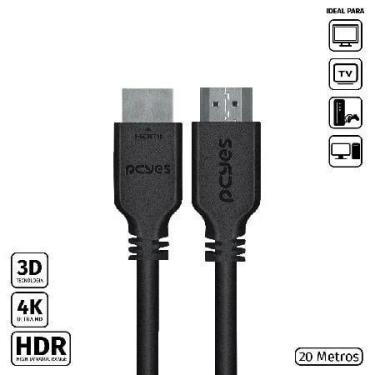 Imagem de Cabo Hdmi 2.0 4k Pcyes 30awg Puro Cobre 20 Metros - Phm20-20