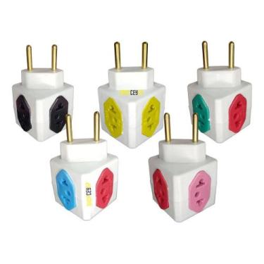Imagem de Adaptador Benjamin Cubo 4 Tomadas Nr Eletro 10a/20a Kit 5un - Congratu