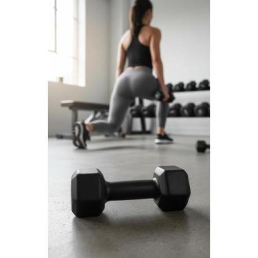 Imagem de 2x Halter Sextavado Emborrachado 5kg: Treino Seguro e Eficaz - Congrat