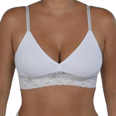 Imagem de Sutiã Anatômico Com Renda Microfibra DeMillus 61332, Branco, 42