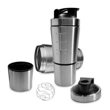 Imagem de Garrafa Coqueteleira 750ml Shake Aço Inox Medidor c/ Copo - - ARKZ Spo