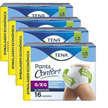 Imagem de Kit 4 Fraldas Tena Pants Adulto Unissex p Incontinência P, M, G e GG A