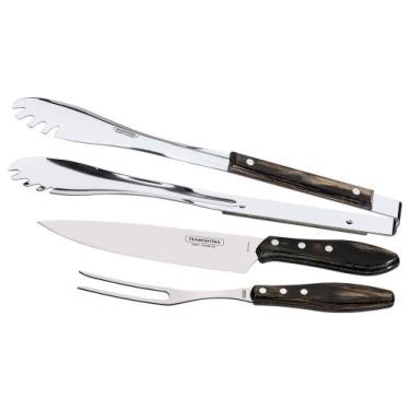 Imagem de Kit de Churrasco 3 Peças Tramontina - Polywood 21198/961