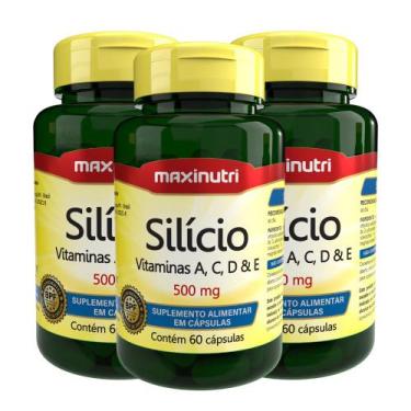 Imagem de Kit 3 Silício Vitaminas ACDE 60 Capsulas Maxinutri