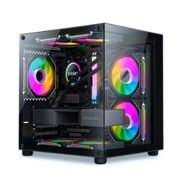 Imagem de Gabinete Liketec Dasha V2, Cubo, Mini Tower, Frontal e Lateral Vidro - LC-MT-CUBODASHAV...