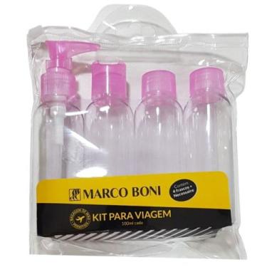 Imagem de Kit Viagem Com 4 Frascos De 100ml + Necessaire Marco Boni, Rosa