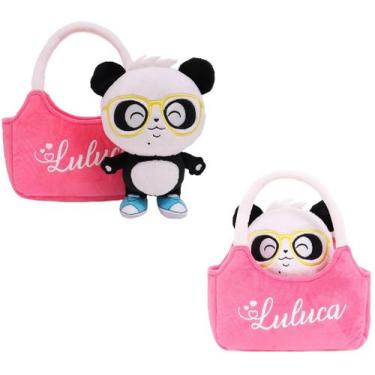 Imagem de Pelúcia Luluca Panda Na Bolsinha Com Ocúlos - Fun, Amarelo