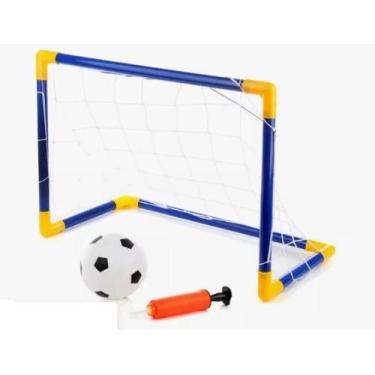 Imagem de Mini Trave Gol Futebol Infantil Com Bola E Bomba De Ar 76cm - DM Toys