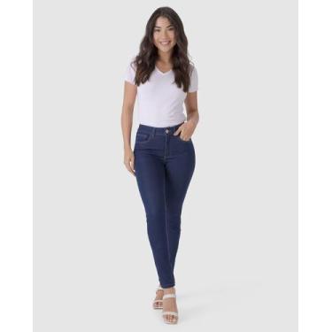 Imagem de Calça Feminina Skinny Cintura Média Em Flex Jeans - Malwee, Azul, 44