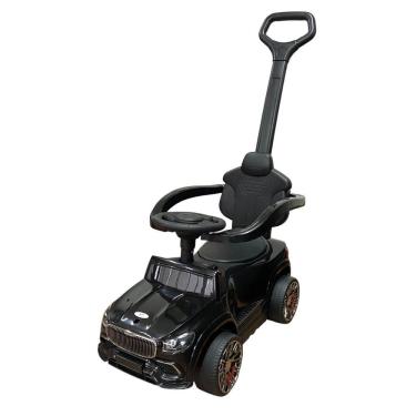 Imagem de Carrinho Elétrico Infantil com Empurrador Controle Remoto Cercado Lateral Preto Unitoys