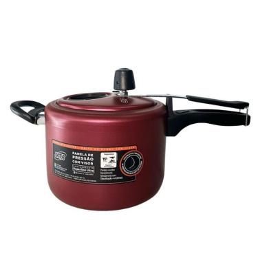 Imagem de Panela de Pressão 6023 Cereja com Visor de Vidro Temperado Antiaderente 4,5L MTA Alumínios