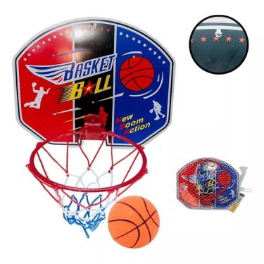 Imagem de Tabela de Basquete Infantil com Bola Recreativa com Base Estável e Aro com Rede Flexível Well Kids