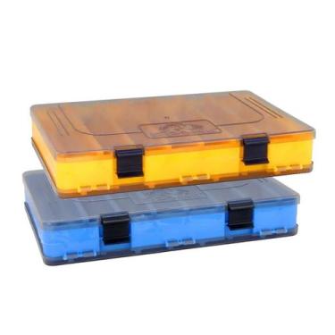 Imagem de Kit com 02 Estojos para Iscas EP Fishing Duplo Amarelo e Azul (16 divi