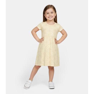 Imagem de Vestido Infantil Manga Curta Estampado Biju Kids Amarelo