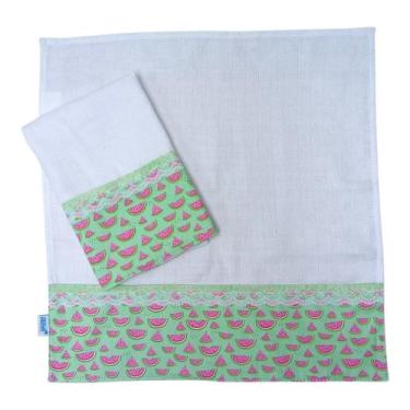 Imagem de Kit Bebê Melancias 2 Fraldas de Boca Premium Verde- Lilifish - Lilifis