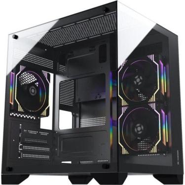 Imagem de Gabinete Gamer Clarity Micro ATX e Micro ITX Vidro Temperado Lateral Transparente Preto Fortrek