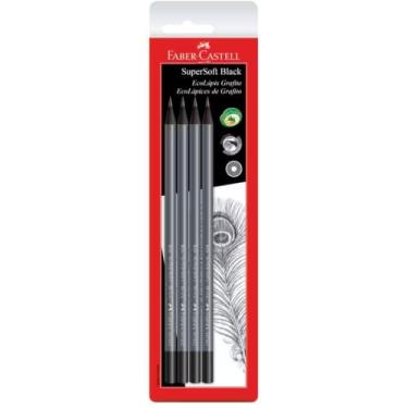 Imagem de Lápis Grafite Faber-Castell Redondo SuperSoft Black com 4 unidades