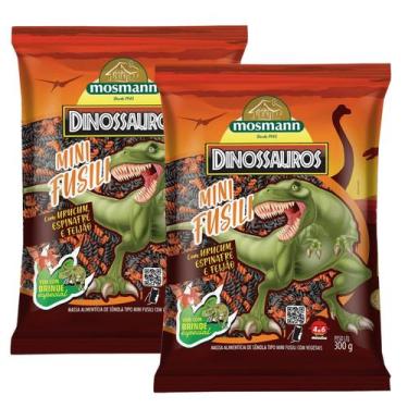 Imagem de Kit 2 Massa Mosmann Dinossauros Mini Fusili 300g - Semôla
