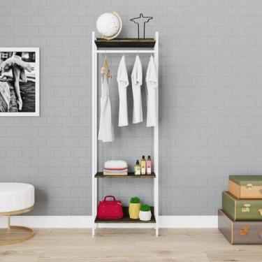 Imagem de Estante Closet Arara 187x60cm 3 Prateleiras Active Yescasa Marrom/Carv