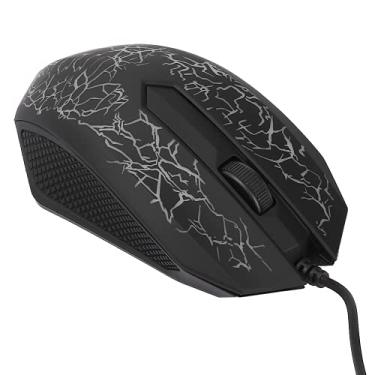 Imagem de Dpofirs Mouse óptico com fio USB para jogos, mouse retroiluminado para jogos com luzes coloridas para computadores profissionais de jogos, mouse portátil geral multicomputador (preto, A30)