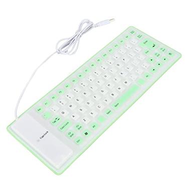Imagem de Teclado de silicone dobrável, teclado de silicone leve portátil macio confortável para PC notebook(verde)