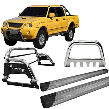 Imagem de Kit Quebra Mato+Estribo Plat+Santo Anto H3 L200 2004 CROMADO