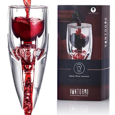 Imagem de Vintorio Conjunto de aerador de vinho OMNI – Decantador premium para amantes de vinho tinto com caixa de presente, bolsa de veludo e mini suporte – Durável, acrílico transparente