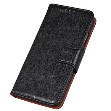 Imagem de Capa carteira para Google Pixel 6/6 Pro, flip de couro PU, suporte para cartão de dinheiro, fecho magnético à prova de choque, capa para celular, preta, Pixel 6 de 6,4 polegadas