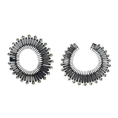 Imagem de Kit 2 Tiara Bell Preta Com Strass Formato Flor 12Cm Diâmetro