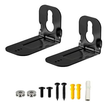 Imagem de Suporte de montagem de parede para Samsung Soundbar N950 MS750 MS751 HW-MS650 HWMS650, 2 peças de suporte de parede de barra de som preta com kit de ferragens de montagem na parede e instruções do usuário