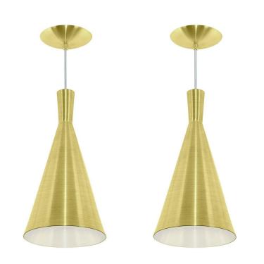 Imagem de Kit 2 Pendentes Tom Dixon Funil Corneta Dourado