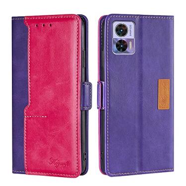 Imagem de For Motorola Edge 30 Neo Contrast Color Side Buckle Leather Phone Case