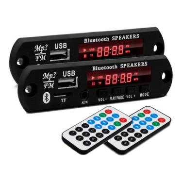 Imagem de Kit 2 Placa Decodificador Plaquinha Bluetooth Usb Fm Aux Top