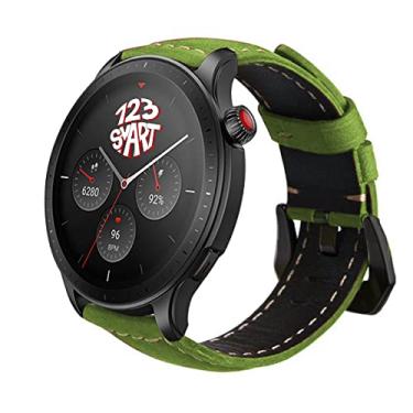 Imagem de Pulseira de Couro Marca 123Smart Compatível com GTR4 GTR 4 A2166 / GTR3 A1971 / GTR 3 Pro A2040 / GTR 2 A1952 / GTR 2e A2023 / Stratos 2 2s 3