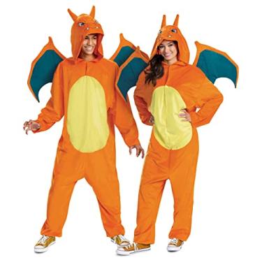 Imagem de Disguise Fantasia de Charizard Unissex Adulto, Luxo Oficial de Pokémon Halloween com Capuz e Asas, Tamanho Large (42-46)