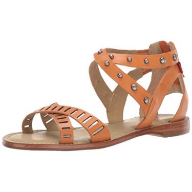 Imagem de Marc Joseph New York Sandália feminina de couro feita no Brasil, Nappa laranja, 5.5